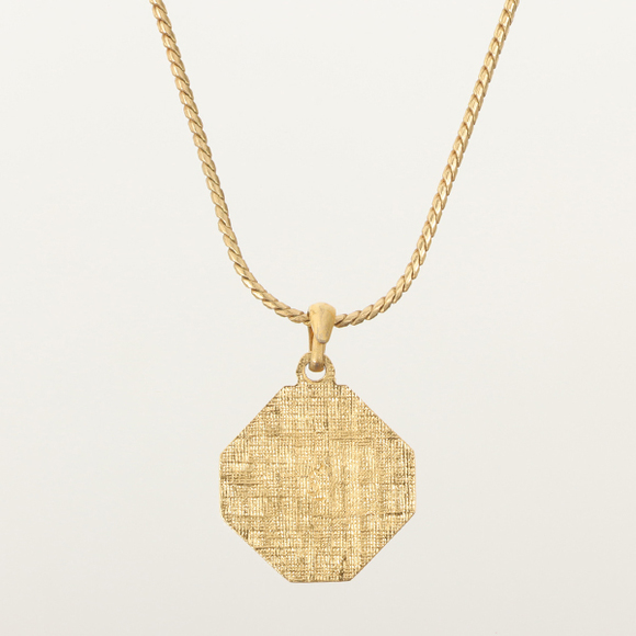 YVES SAINT LAURENT Logo Plate Necklace Pink - Picture 4 of 7